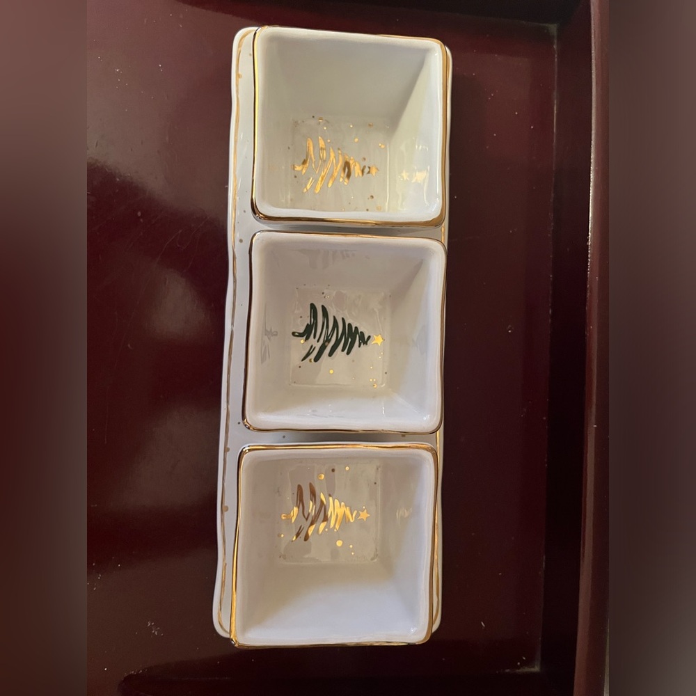 Mud Pie Gold Tray Triple Dip Set